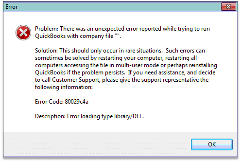 QB Error 80029c4a: Error Loading Type Library/DLL - Screenshot Image