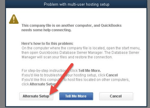 QuickBooks Multi-User Setup Mode Not Working Problem - Screenshot