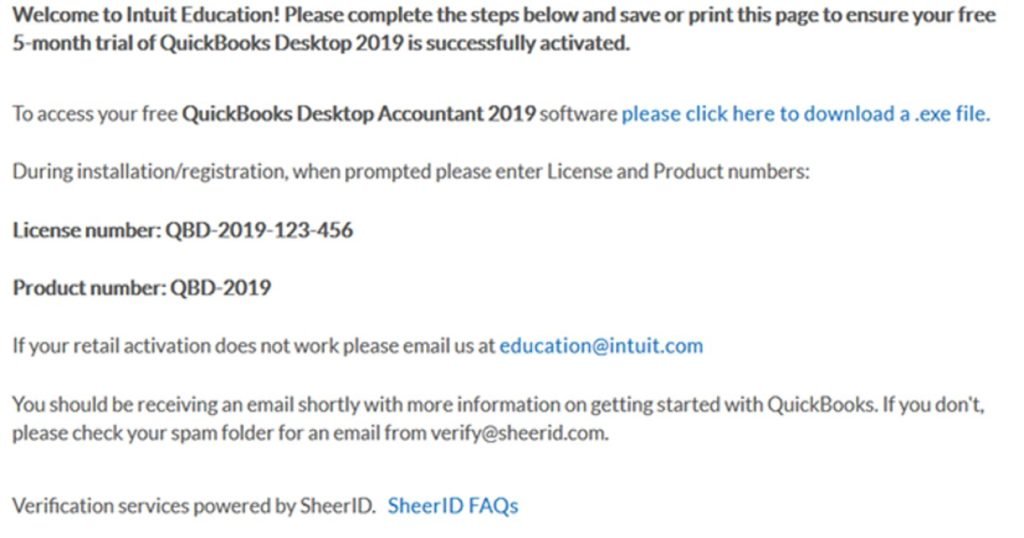 QuickBooks student discount-screenshot