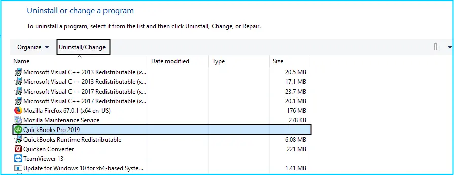 Uninstall and Reinstall QuickBooks on your server computer - Screenshot