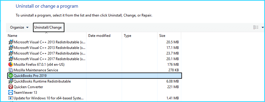 Uninstall or Reinstall QuickBooks - Screenshot