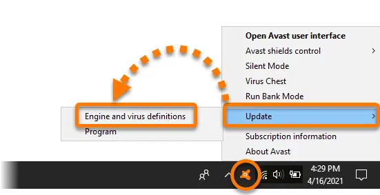 Upgrade the avast program - Screenshot Image