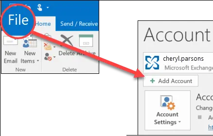 Adding an email account to Microsoft outlook - Screenshot