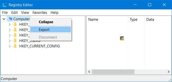 Backup and Restore Registry Screenshot