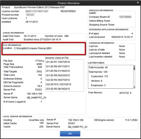 Company file location-screenshot