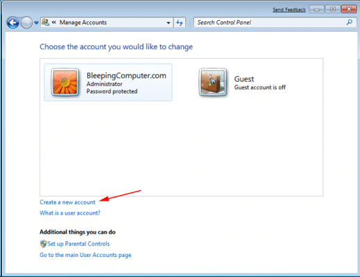 Create new Windows Admin User - Screenshot Image