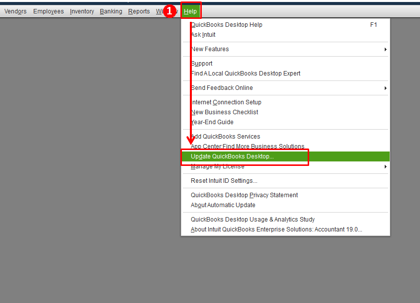 Update QuickBooks Desktop - Screenshot