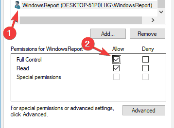 Modify registry permissions - Screenshot