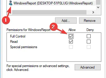 Modify registry permissions - Screenshot