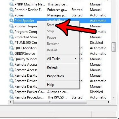 Start Print Spooler tool - Screenshot