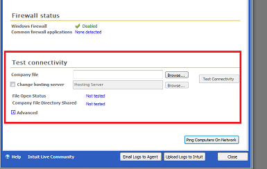 Test Connectivity - Screenshot