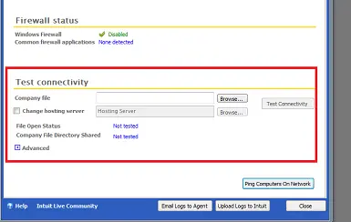 Test Connectivity - Screenshot