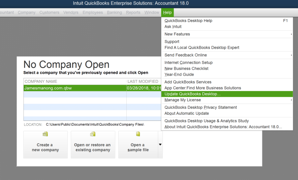 Update QuickBooks Desktop - Screenshot Image 1 (2)