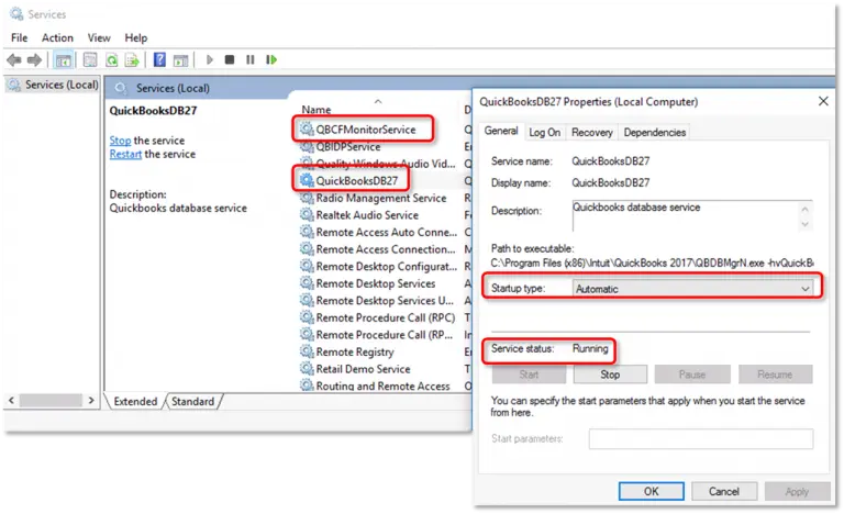 Verify QuickBooks Services-Screenshot