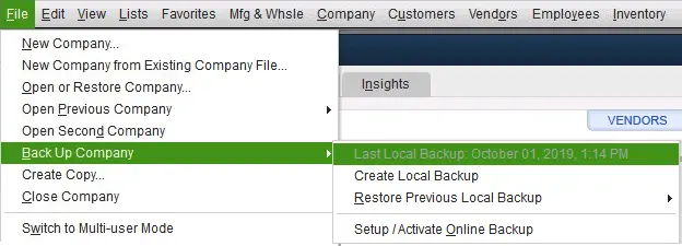 Backup your data - Screenshot