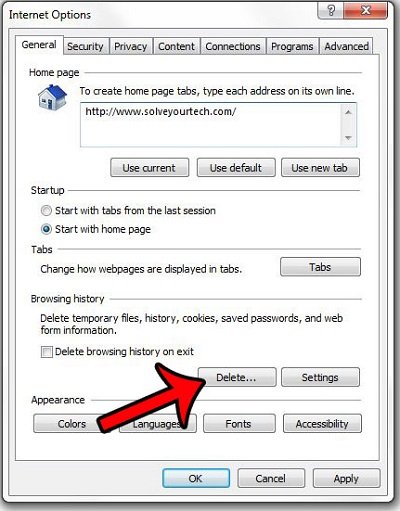 Clearing cache data folder of Microsoft Internet Explorer or the default browser - Screenshot 1
