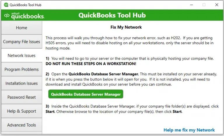 Fix my networkTool hub-screenshot