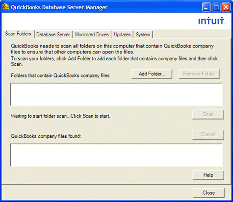 QuickBooks Database Server Manager Tool - Screenshot