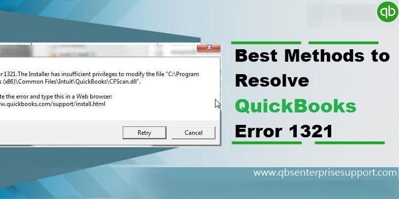 Solve QuickBooks Error 1321: When Modifying the File