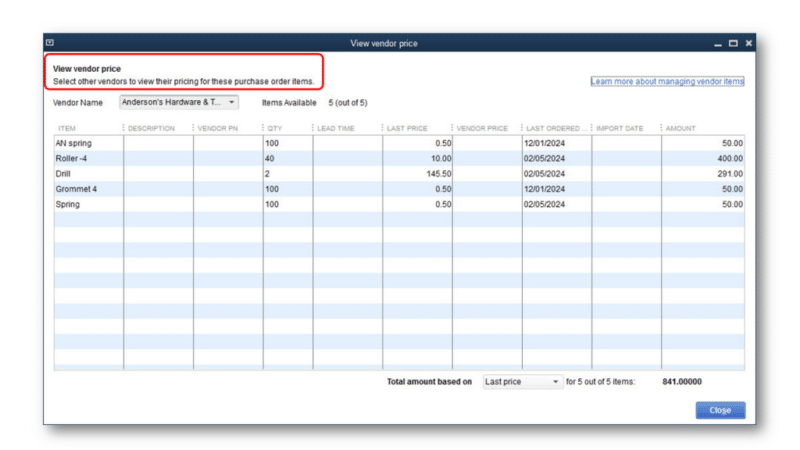 Alternative vendors - Screenshot 2