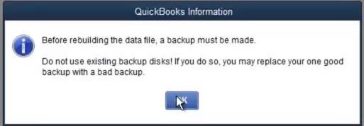 Backing up the company file - Screenshot