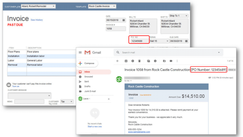 Make purchase order as subject line - Screenshot 2