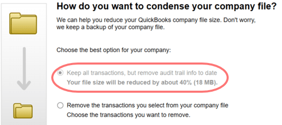 QuickBooks condense repair tool- screenshot