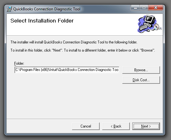 QuickBooks connection diagnostic tool (Setup Installation Folder) - Screenshot