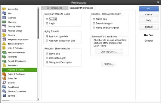 Reports and graphs option - Screenshot Image