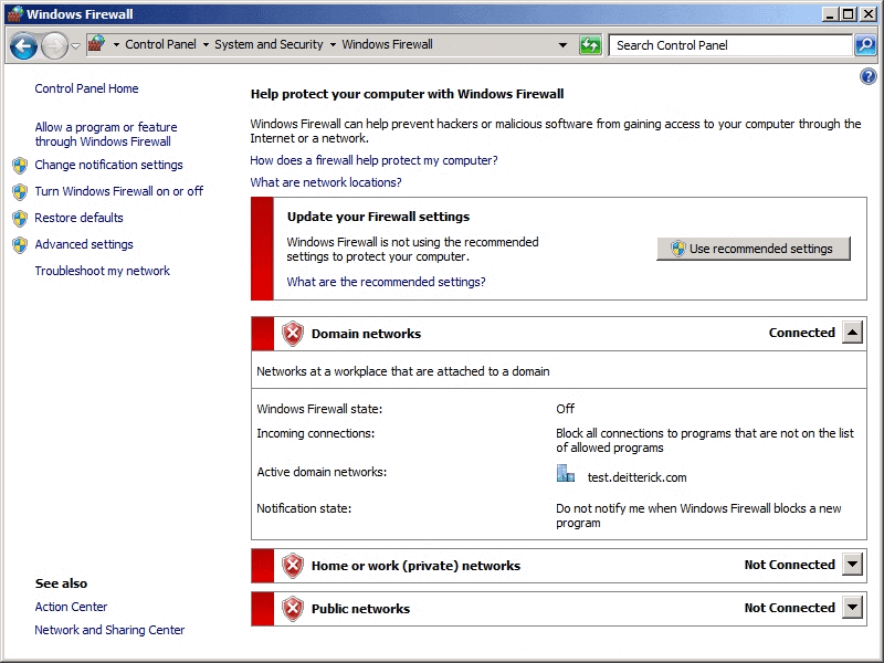 Update windows firewall-screenshot