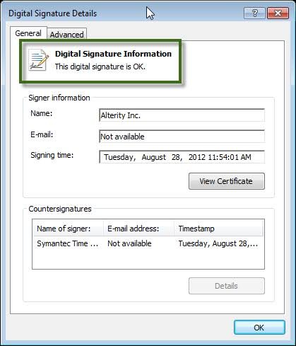 Download and install a digital signature certificate - Screenshot Image