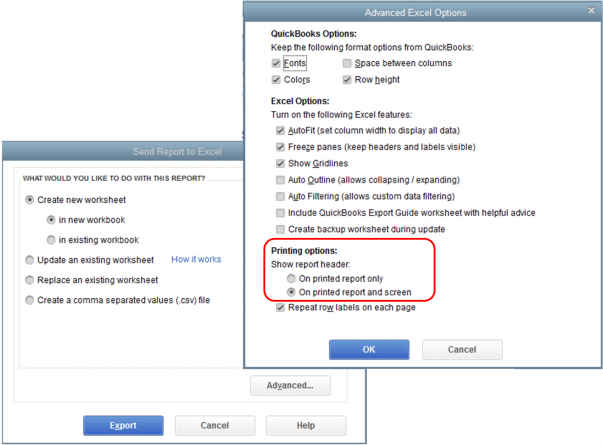 Export the MS excel-screenshot
