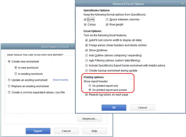 Export the MS excel-screenshot
