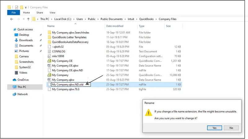 Renaming the installation folders - Screenshot