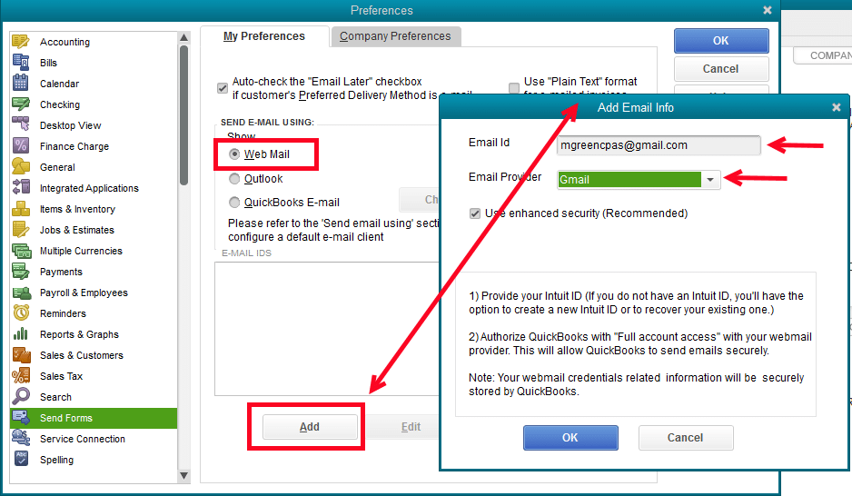 Set up the webmail - Screenshot