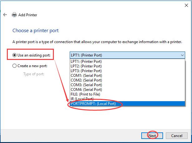 Use PORTPROMPT- local port - Screenshot