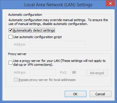 automatically detect settings - Screenshot