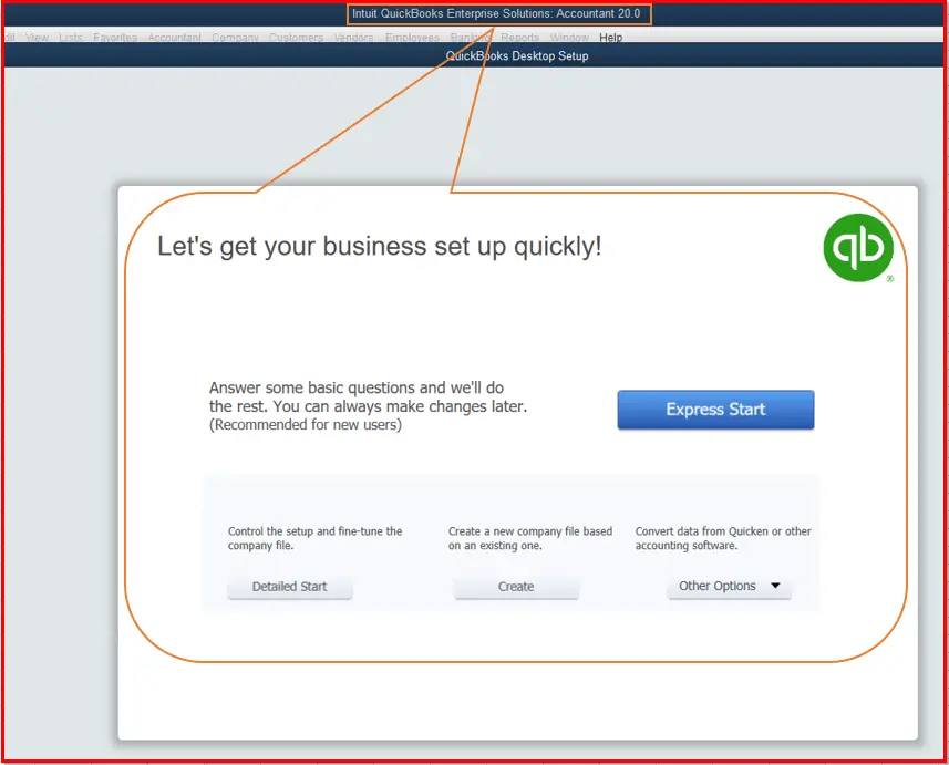 Create company file - Screenshot