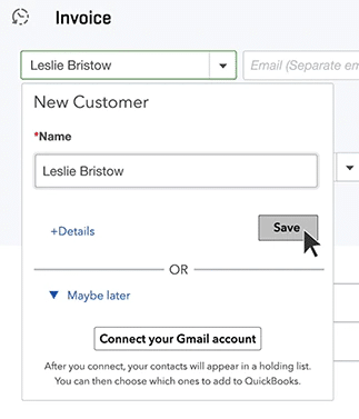 Select the Customer You're Invoicing - Screenshot