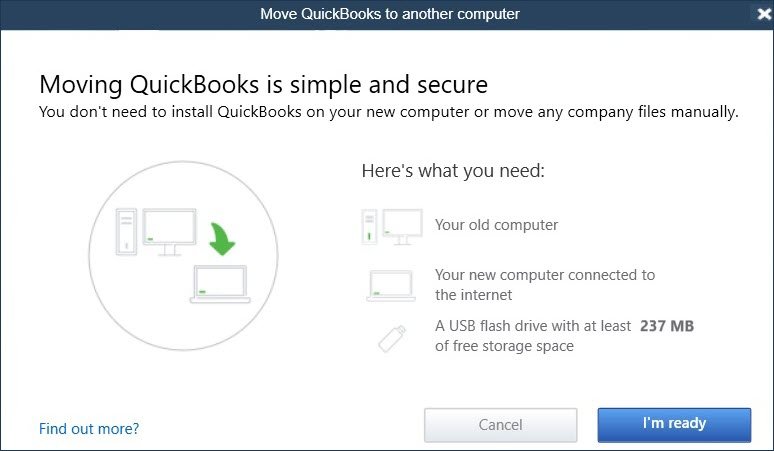 Moving QuickBooks file - Screenshot Image