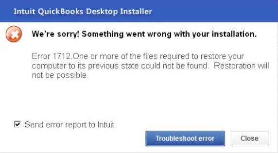 QuickBooks install Error 1712 - Screenshot