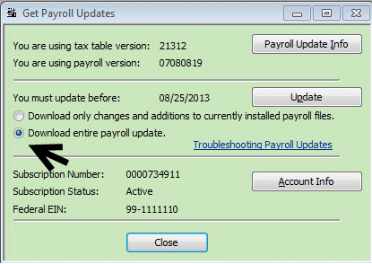 Payroll tax table updates-screenshot