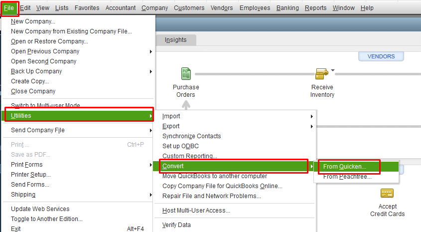 Convert Quicken data to QuickBooks Desktop - Screenshot Image