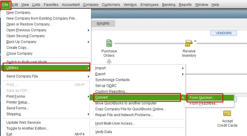 Convert Quicken data to QuickBooks Desktop - Screenshot Image