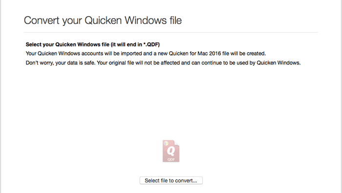 Convert Quicken file to QuickBooks Screenshot Image