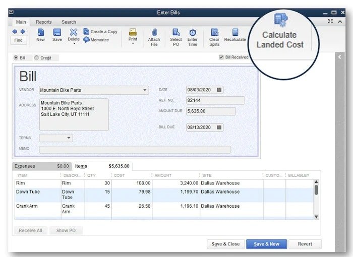 Landed costs feature - Screenshot Image 2