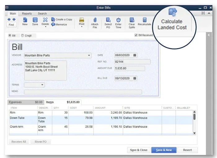 Landed costs feature - Screenshot Image 2
