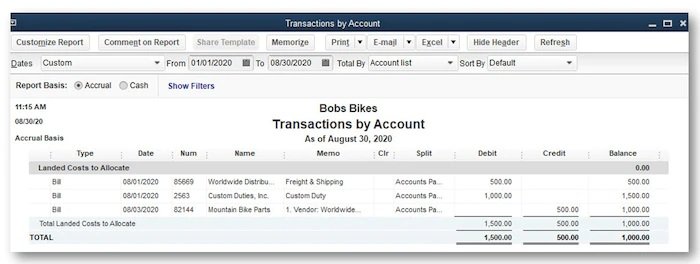Landed costs feature - Screenshot Image 3