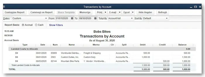 Landed costs feature - Screenshot Image 3