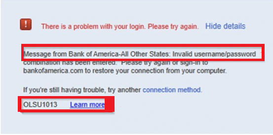 QuickBooks Error OLSU 1013 - Screenshot Image
